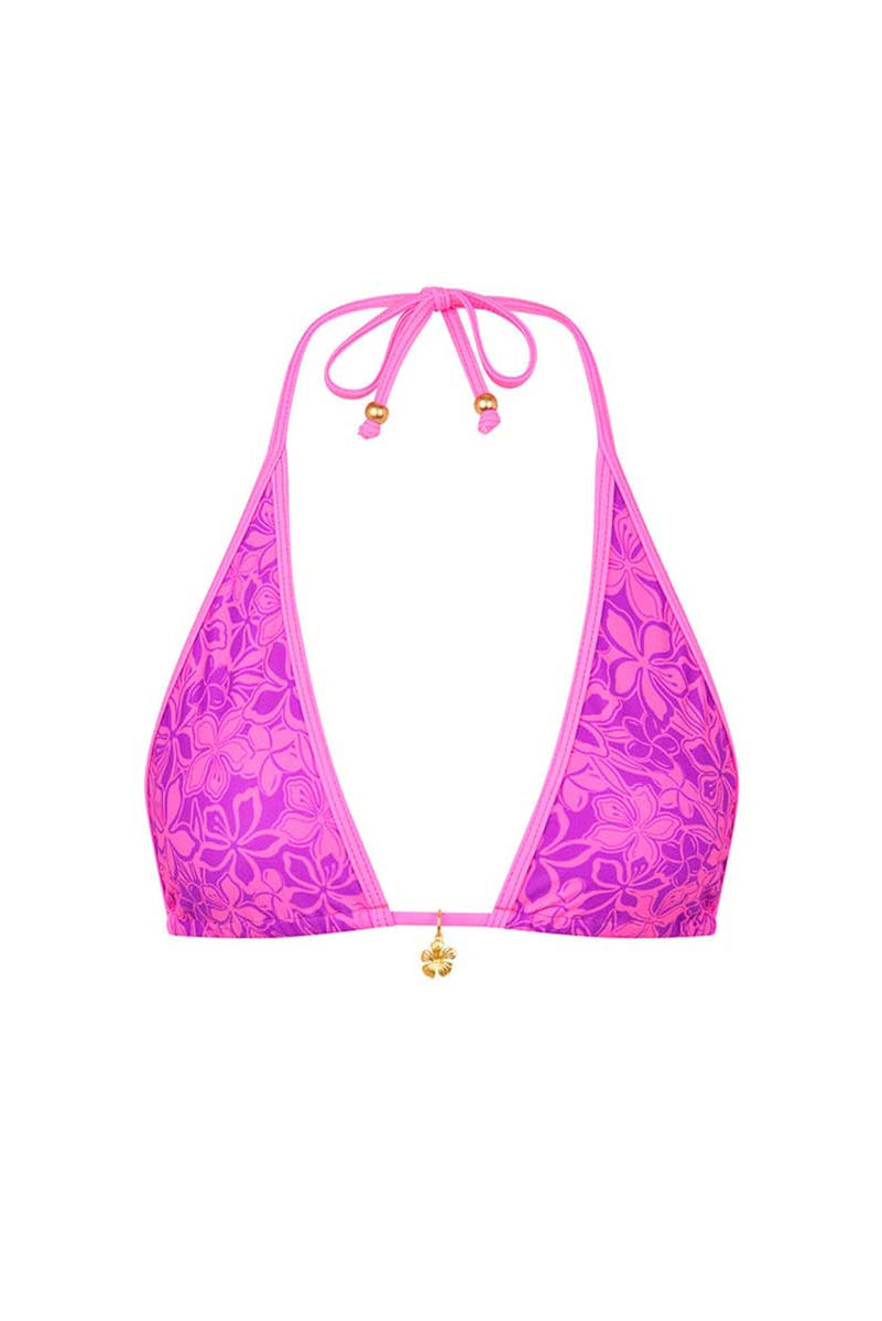 Kulani Kinis: Bubble Berry Bind Triangle Halter Bikini Top