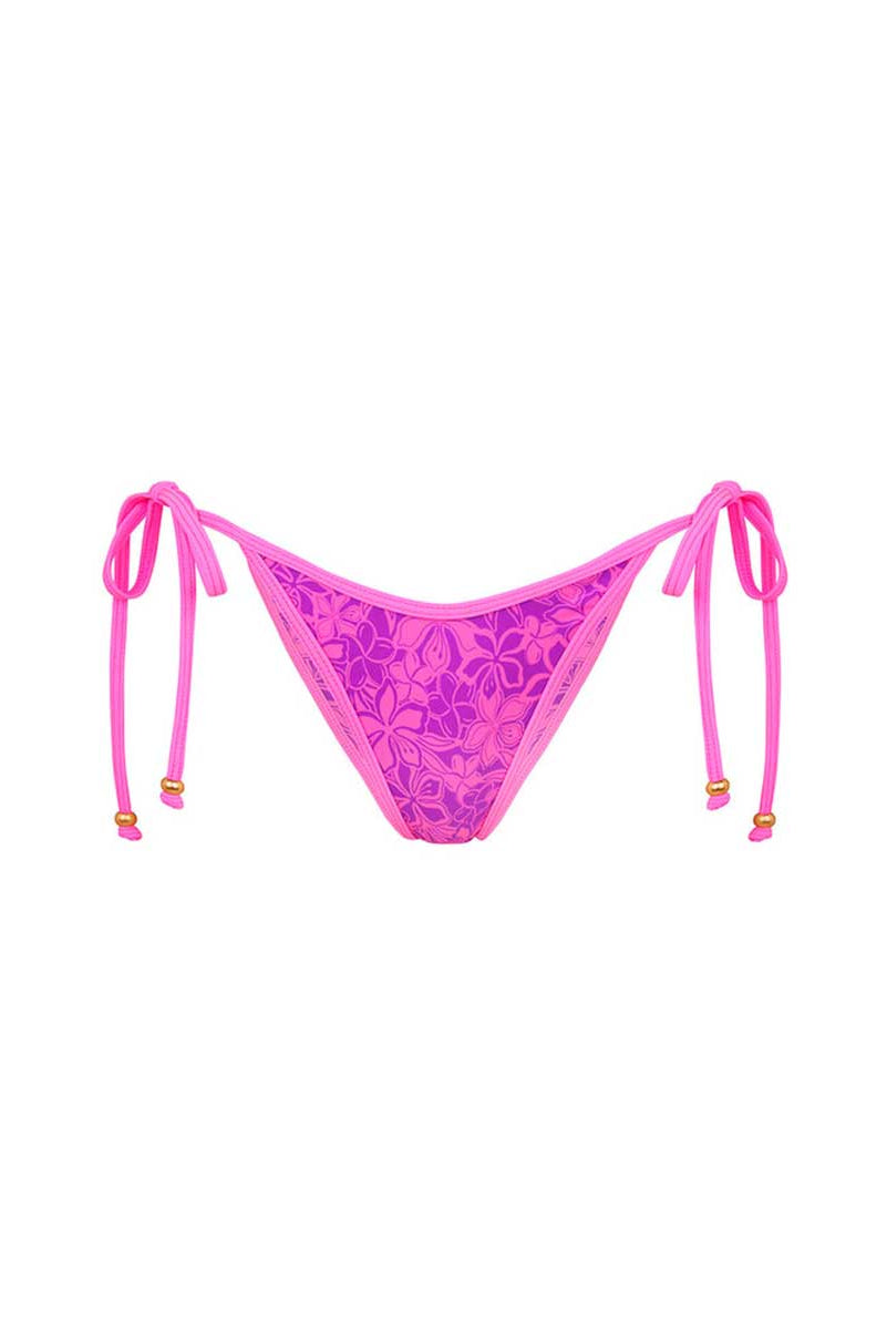 Kulani Kinis: Bubble Berry Binded Dipped Cheeky Tie Bikini Bottom