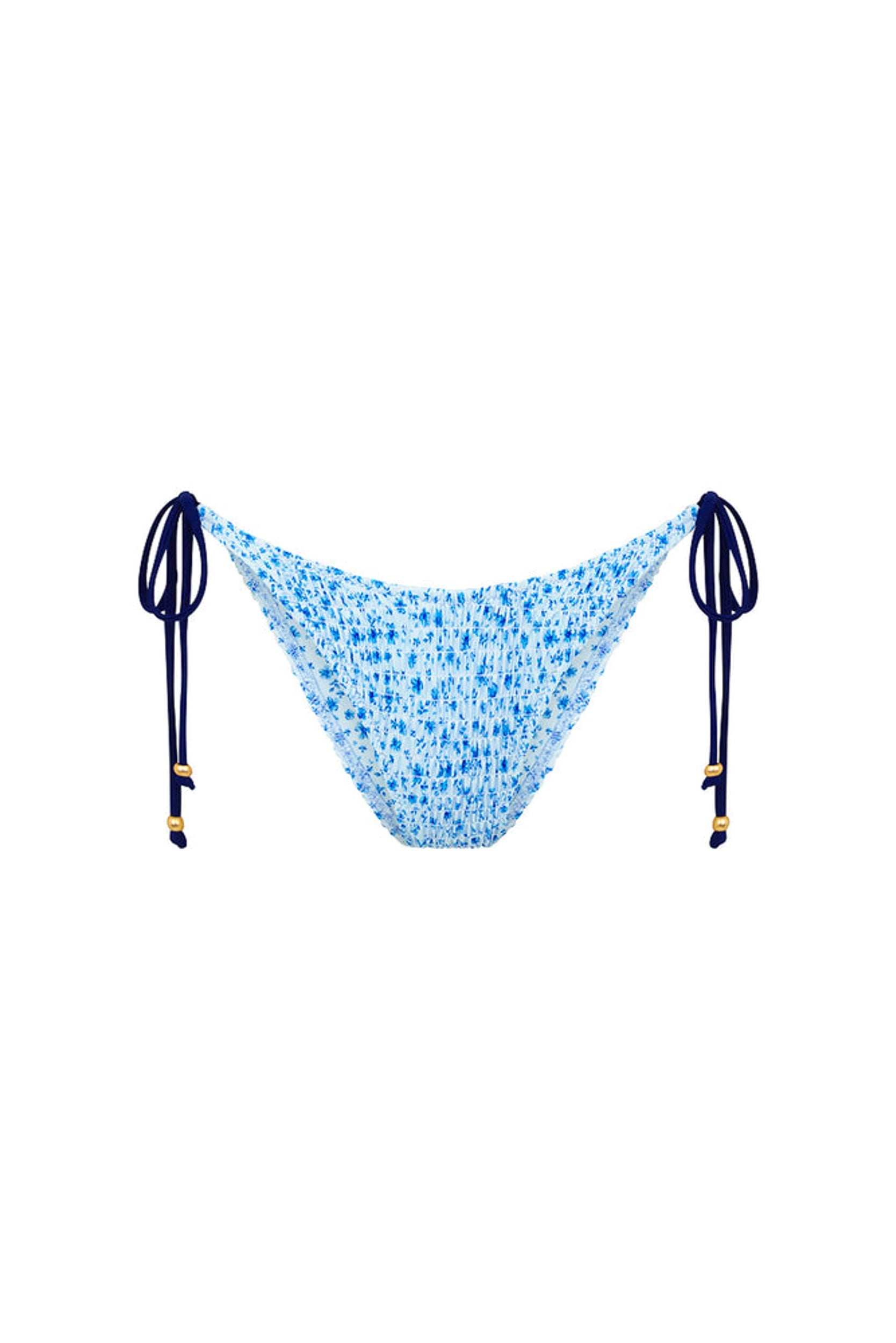 Kulani Kinis: Dream Flower Shirred Dipped Cheeky Tie Bikini Bottom