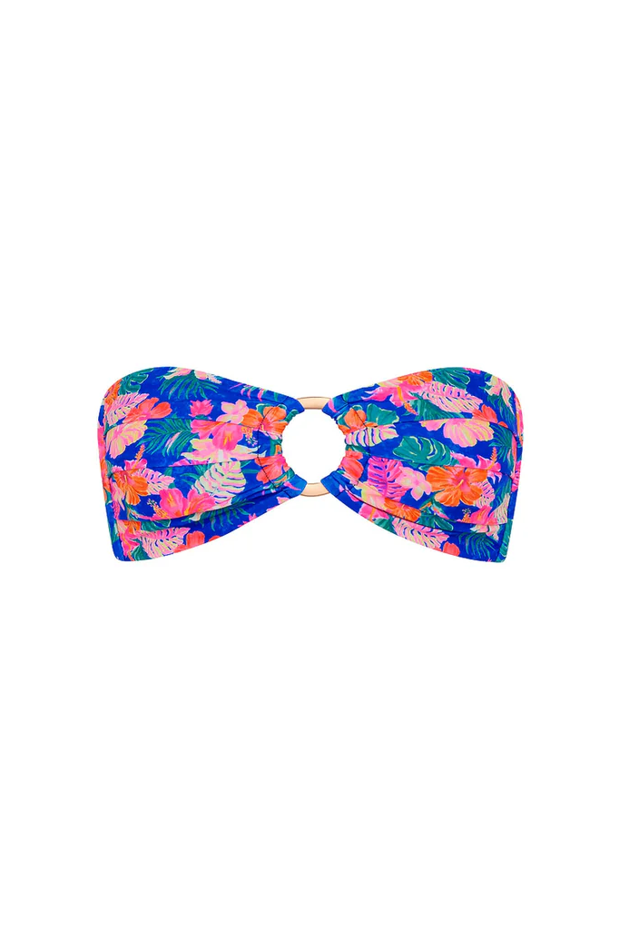 Kulani Kinis: Electric Palms Strapless Bandeau Bikini Top