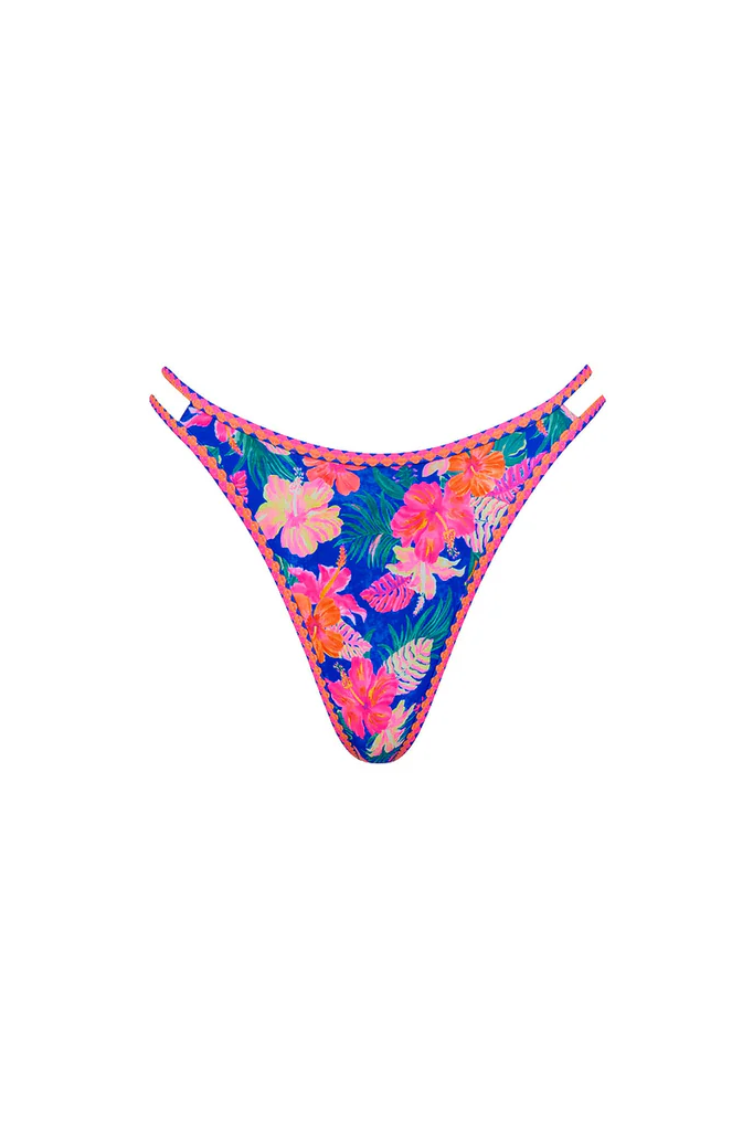 Kulani Kinis: Electric Palms Twin Strap Cheeky Bikini Bottom