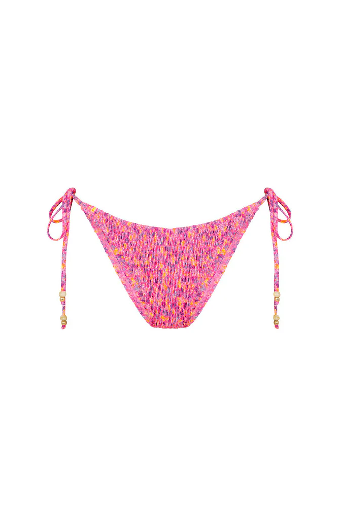 Kulani Kinis: Gelato Bloom Shirred Dipped Cheeky Tie Bikini Bottom