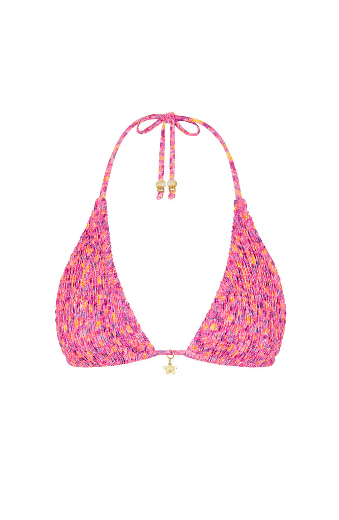 Kulani Kinis: Gelato Bloom Shirred Triangle Bikini Top