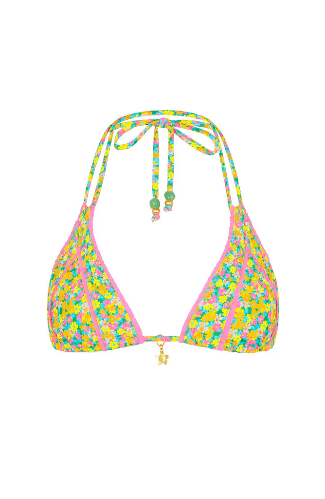 Kulani Kinis: Hula Honey Decorative Panel Halter Bikini Top