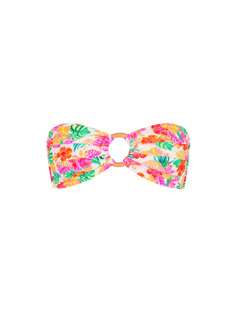 Kulani Kinis: Island Escape Decorative Strapless Bandeau Bikini Top