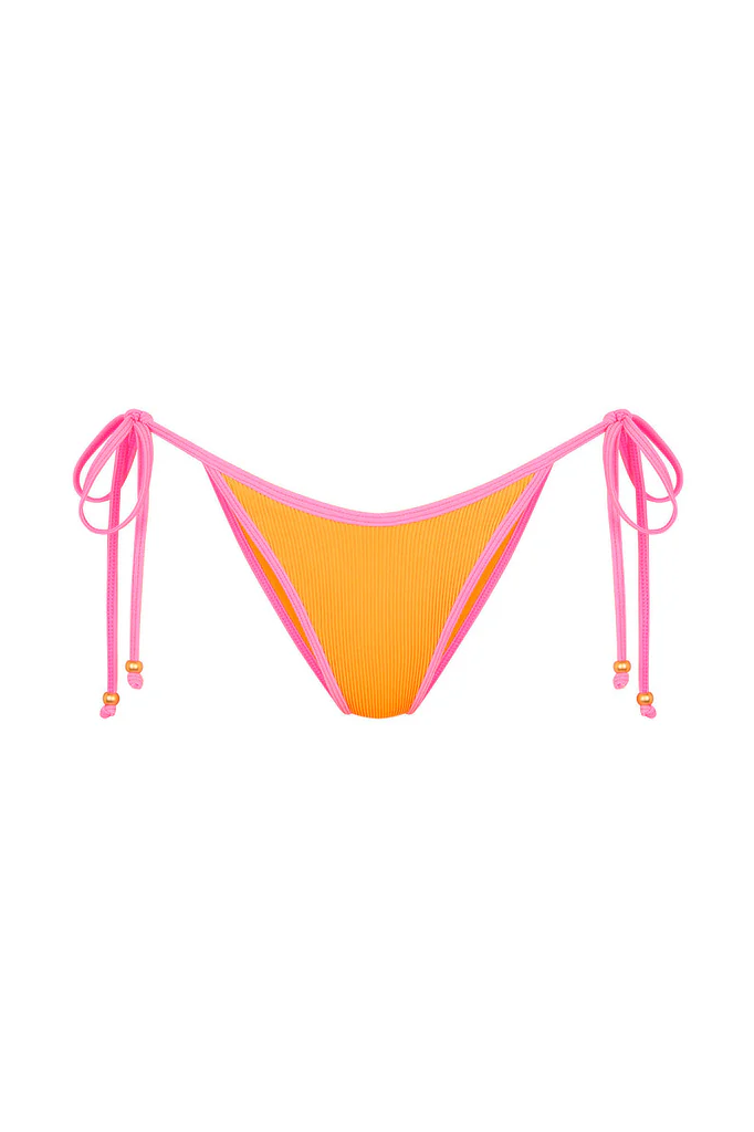 Kulani Kinis: Peach Pop Bind Dipped Cheeky Tie Bikini Bottom