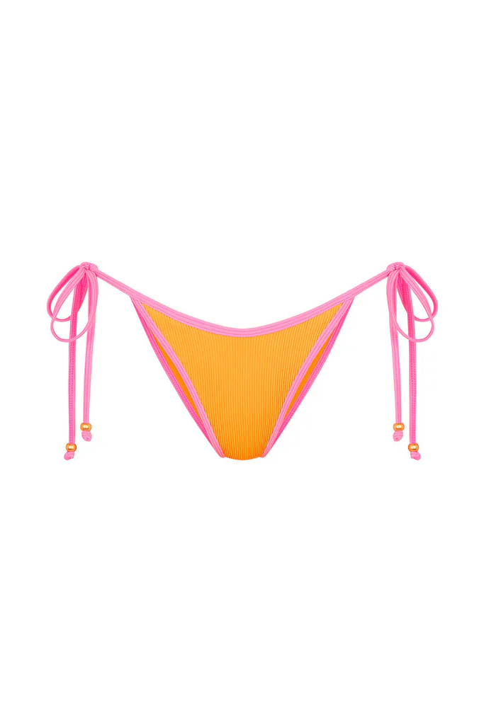 Kulani Kinis: Peach Pop Bind Dipped Cheeky Tie Bikini Bottom