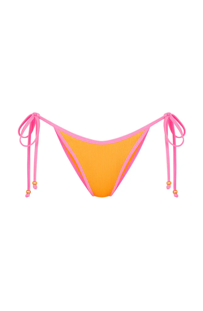 Kulani Kinis: Peach Pop Bind Dipped Cheeky Tie Bikini Bottom