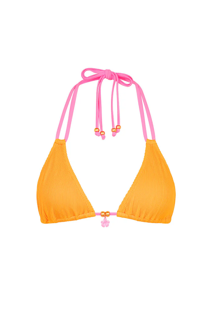 Kulani Kinis: Peach Pop Halter Bralette Bikini Top
