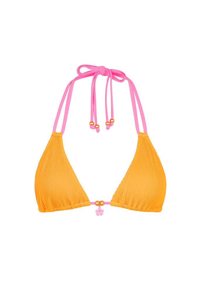 Kulani Kinis: Peach Pop Halter Bralette Bikini Top