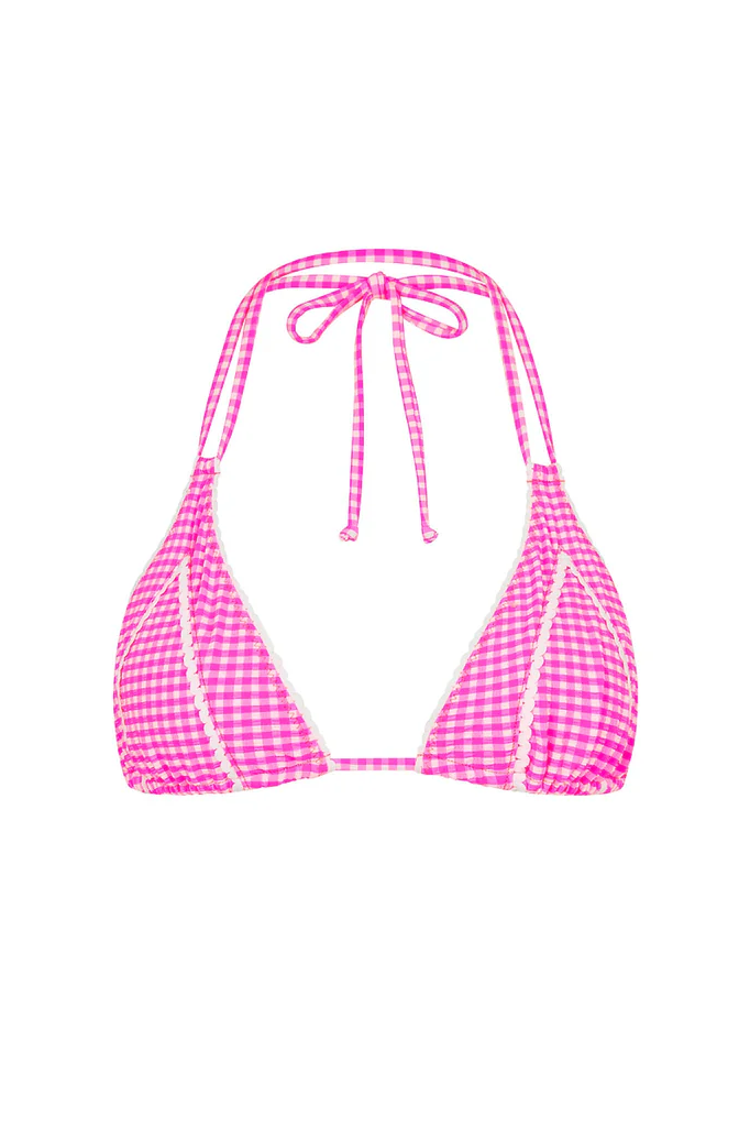 Kulani Kinis: Pink Diva Decorative Panel Halter Bikini Top