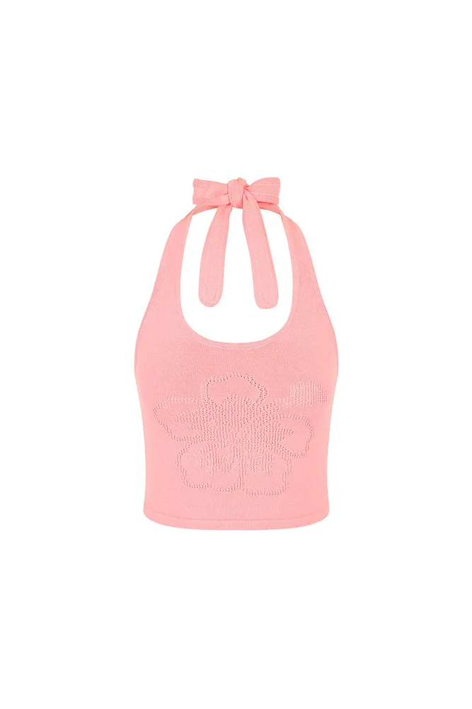 Kulani Kinis: Pink Sorbet Lola Knit Halter Top