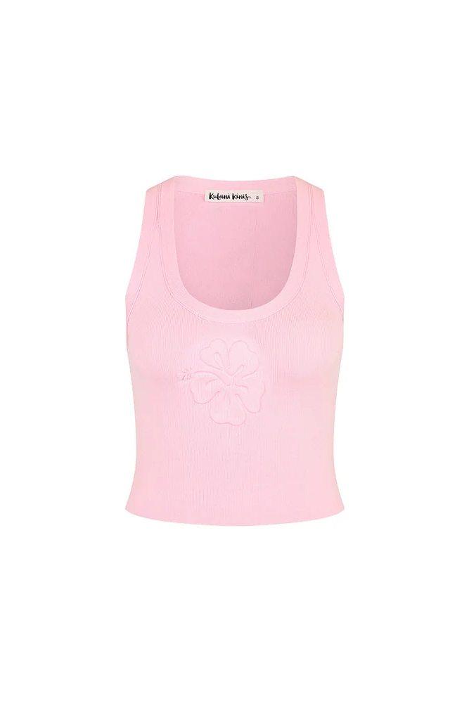 Kulani Kinis: Pocket Pink Embossed Knit Tank