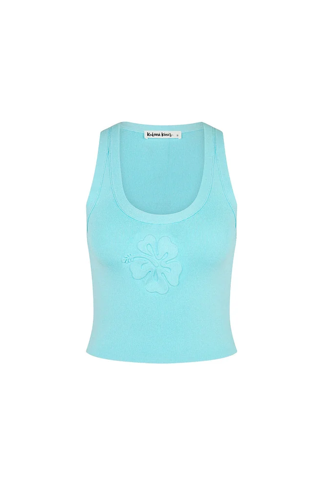 Kulani Kinis: Pretty Blue Embossed Knit Tank
