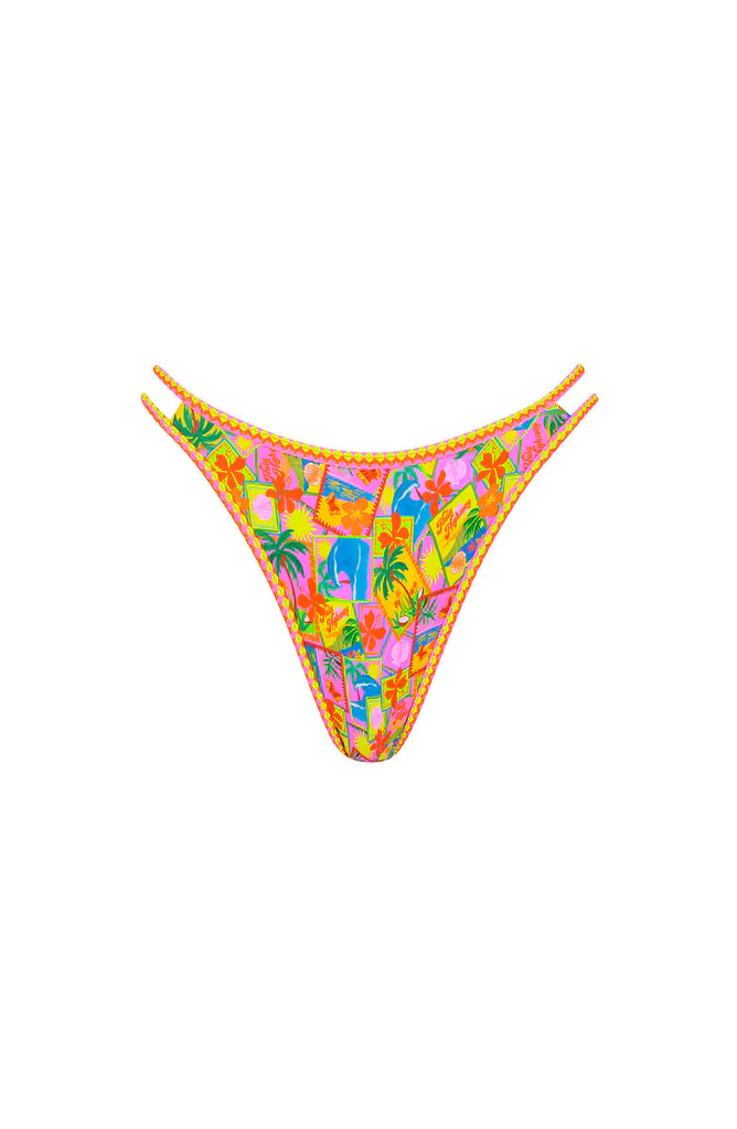 Kulani Kinis: Sunshine Snaps Twin Strap Cheeky Bikini Bottom