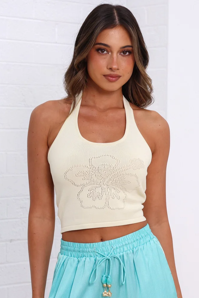 Kulani Kinis: Toasted Coconut Lola Knit Halter Top