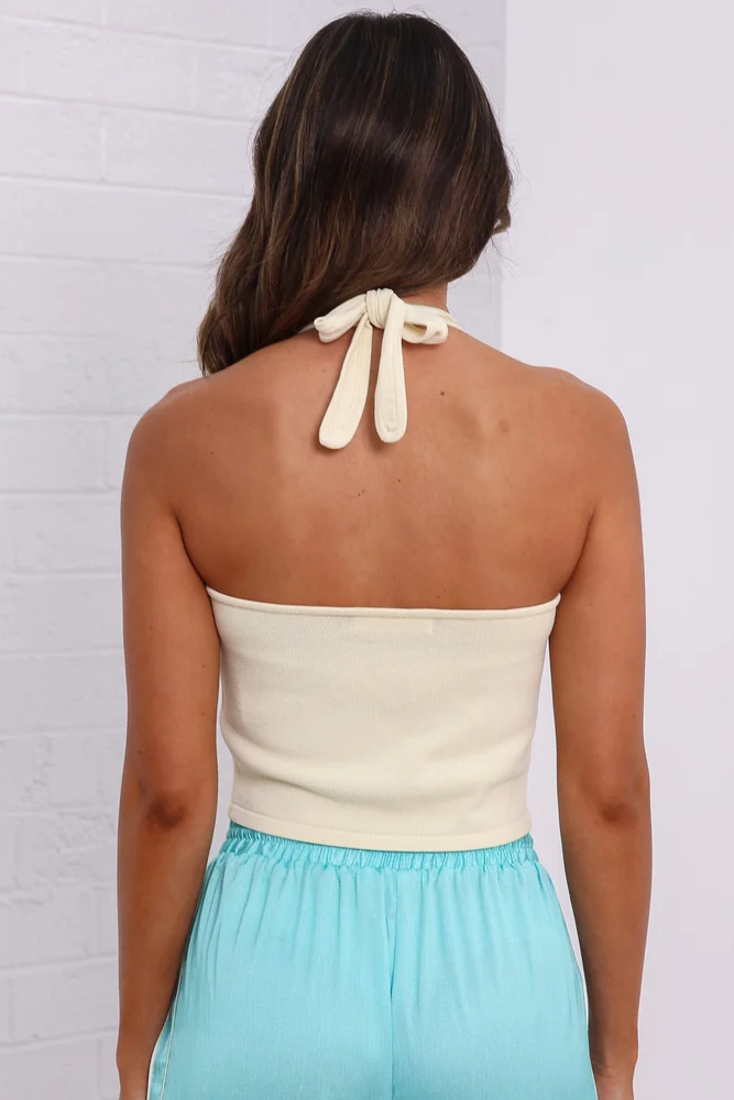 Kulani Kinis: Toasted Coconut Lola Knit Halter Top