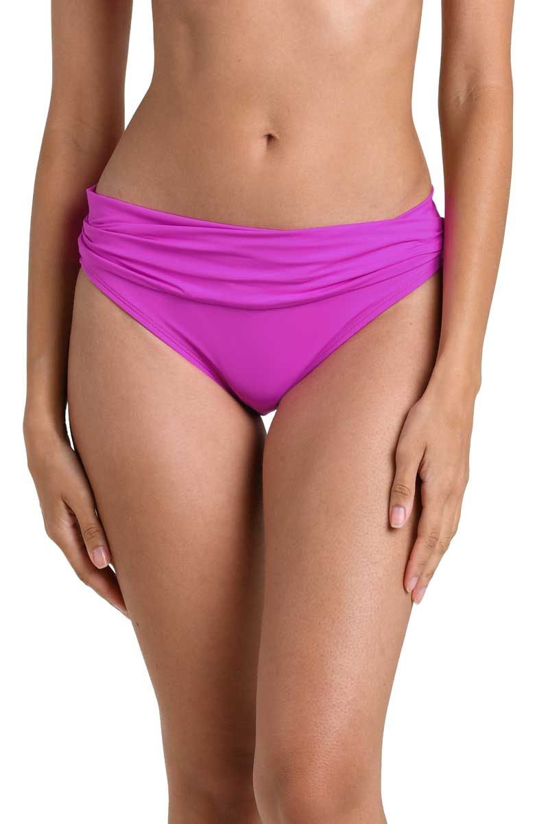 La Blanca: Island Goddess Shirred Band Hipster Bottom - VIOLET