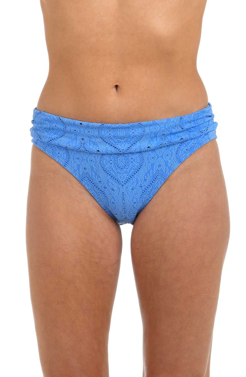 La Blanca: Mantra Medallion Ruched Band Hipster Bottom - CHAMBRAY
