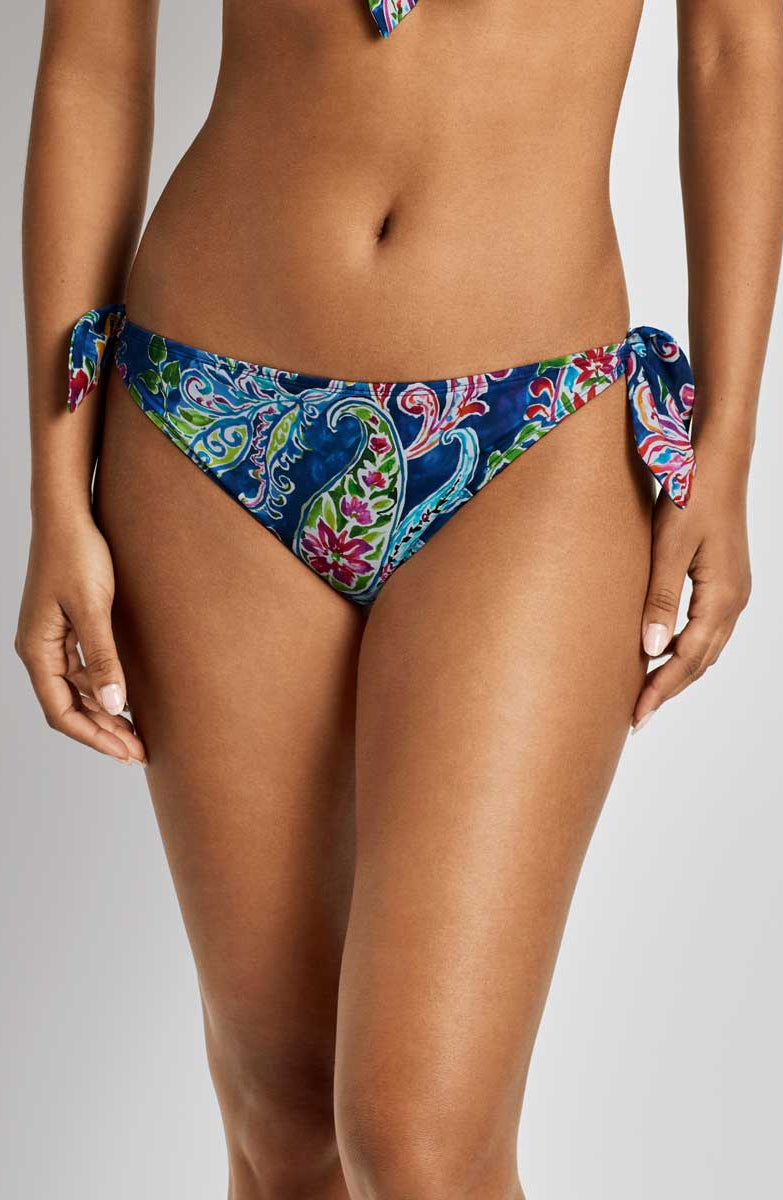 Lauren: Coastal Paisley Side Tie Scoop Hipster Bottom