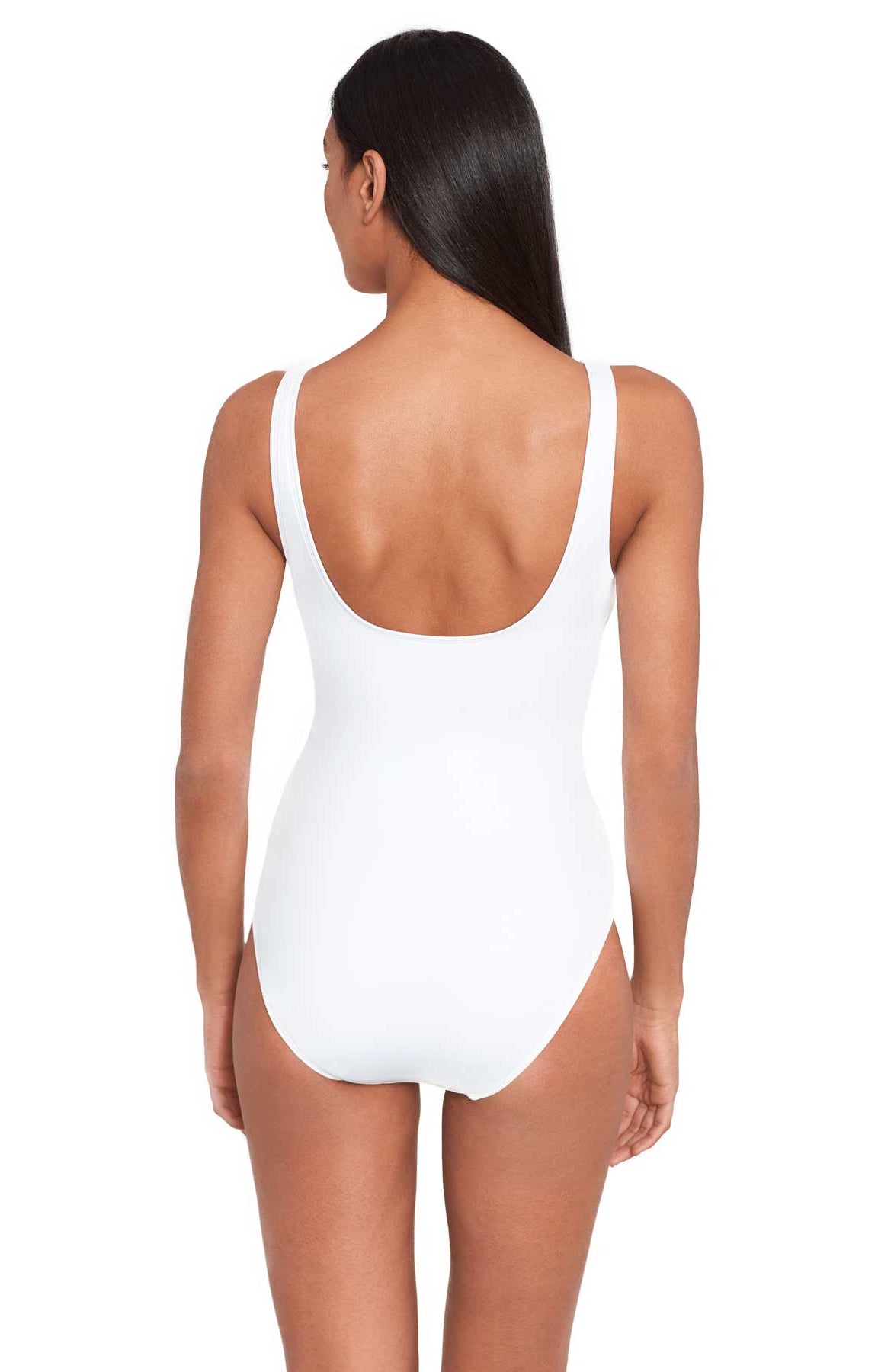 Lauren: One Piece Beach Club Solids Ring Underwire - WHITE