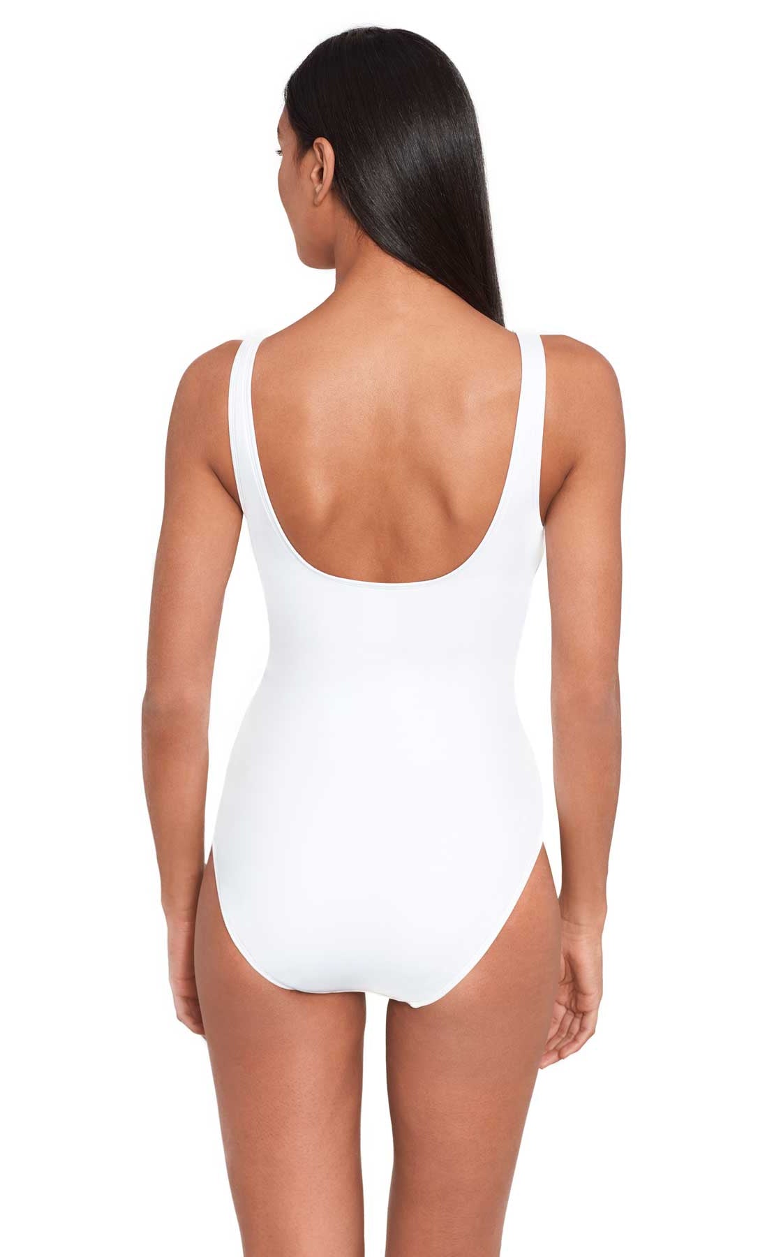 Lauren: One Piece Beach Club Solids Ring Underwire - WHITE