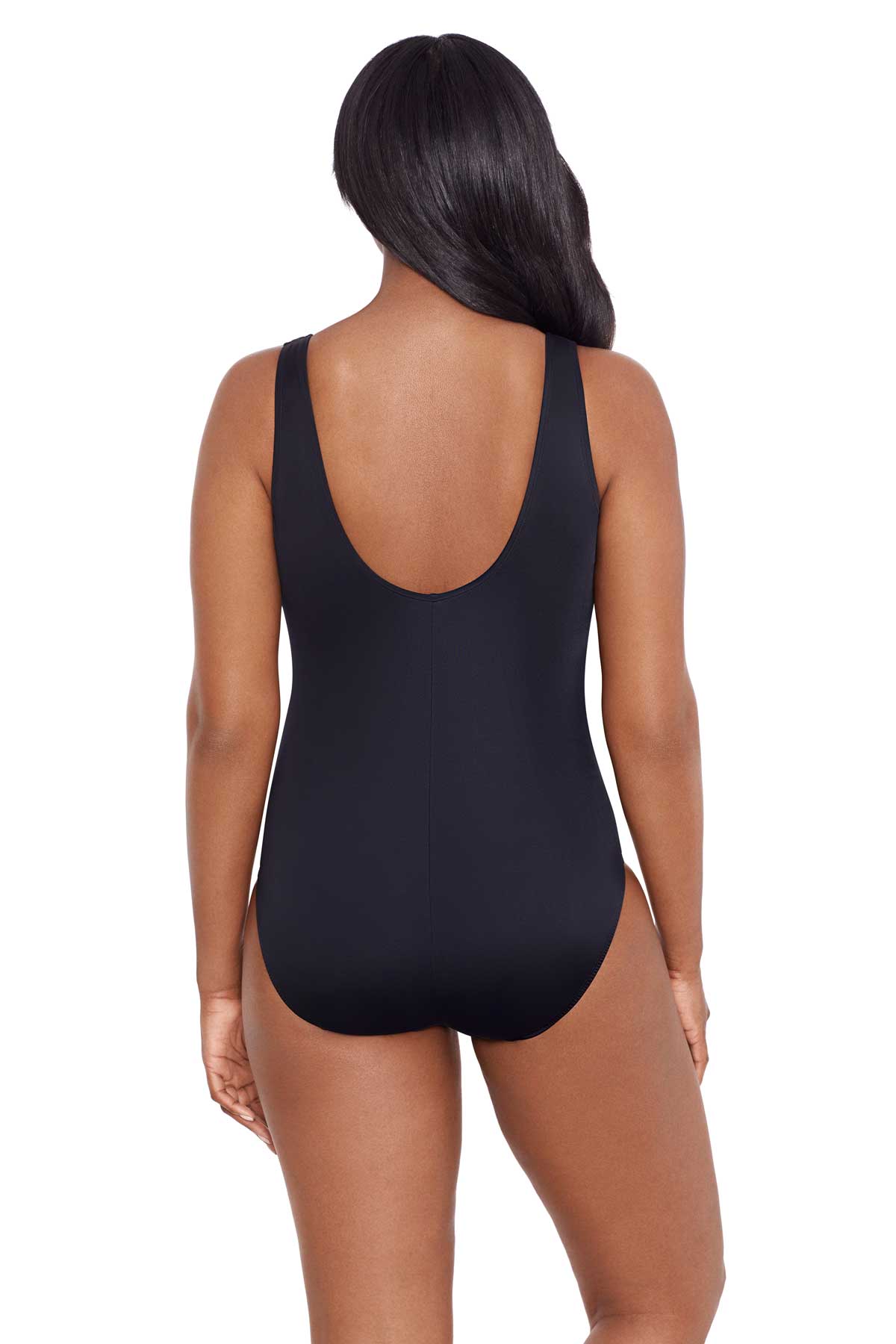 Longitude: One Piece Azteca Ruffle Front Surplice Long Torso Swimsuit