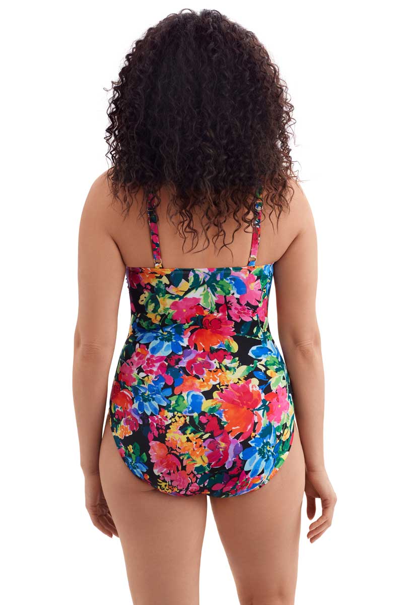 Longitude: One Piece Blooming Bouquet Long Torso Sweetheart Tank Swimsuit