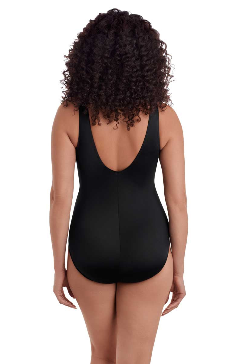 Longitude: One Piece Jungle Boogie Long Torso Side Tie Surplice Swimsuit