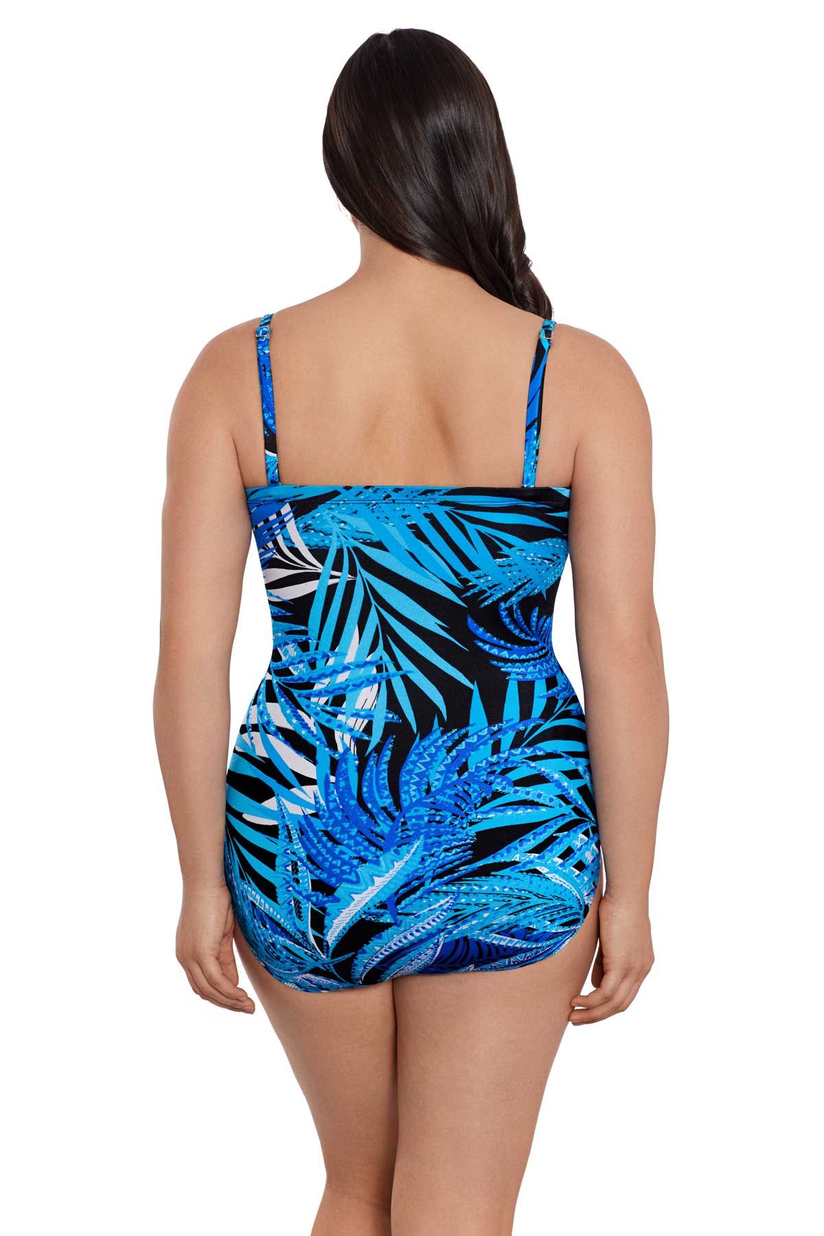 Longitude: One Piece Jungle Boogie Side Shirred Bandeau Long Torso Swimsuit