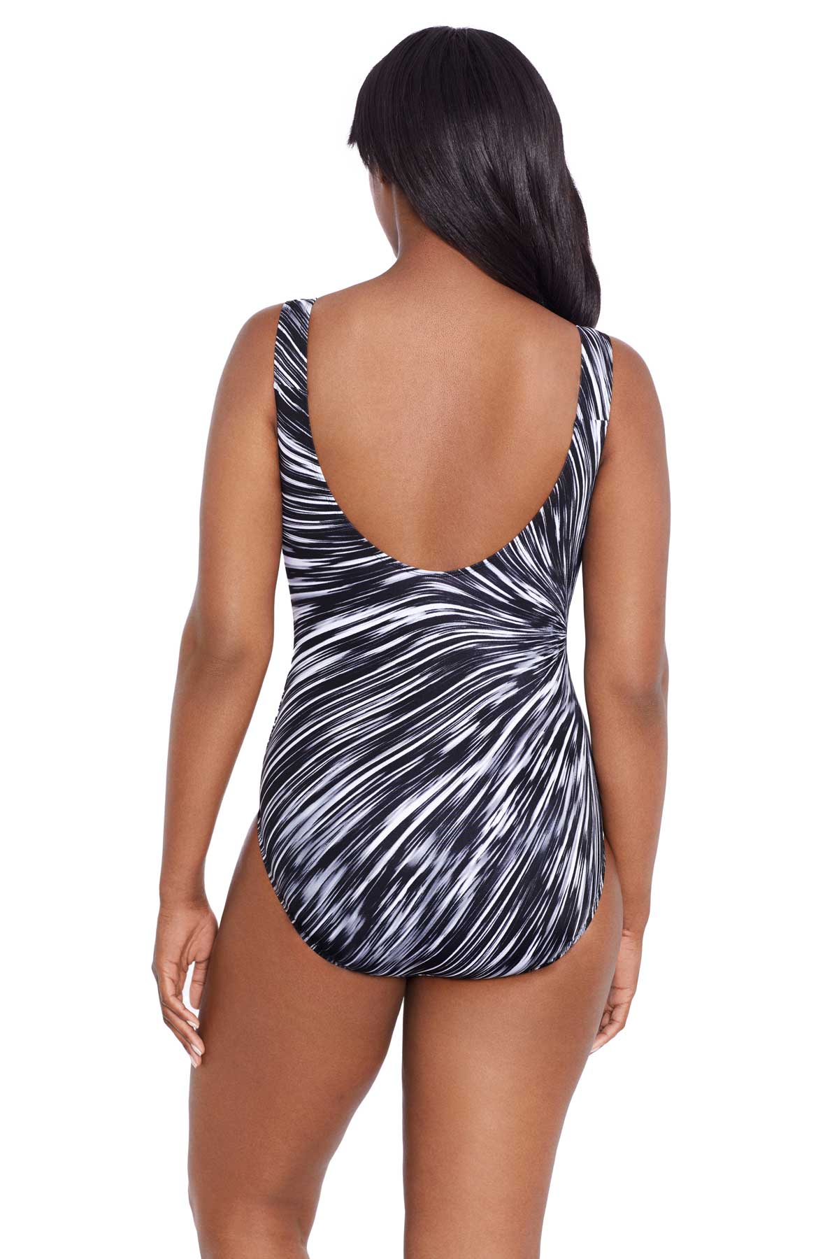 Longitude: One Piece Night Point Long Torso Scoopneck Tank Swimsuit