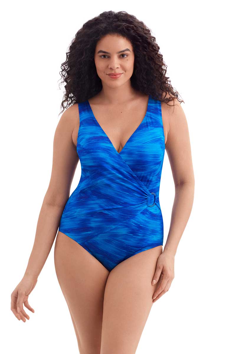 Longitude: One Piece Swift Tidal O Ring Surplice Swimsuit