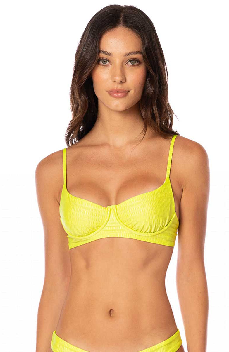 Maaji: Lime Green Archer Underwire Bikini Top