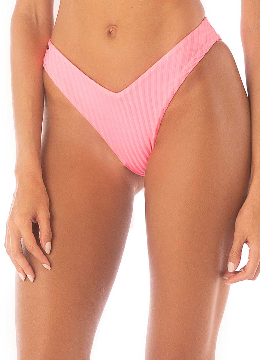 Maaji: Taffy Pink Valerya Regular Rise Double V Bikini Bottom