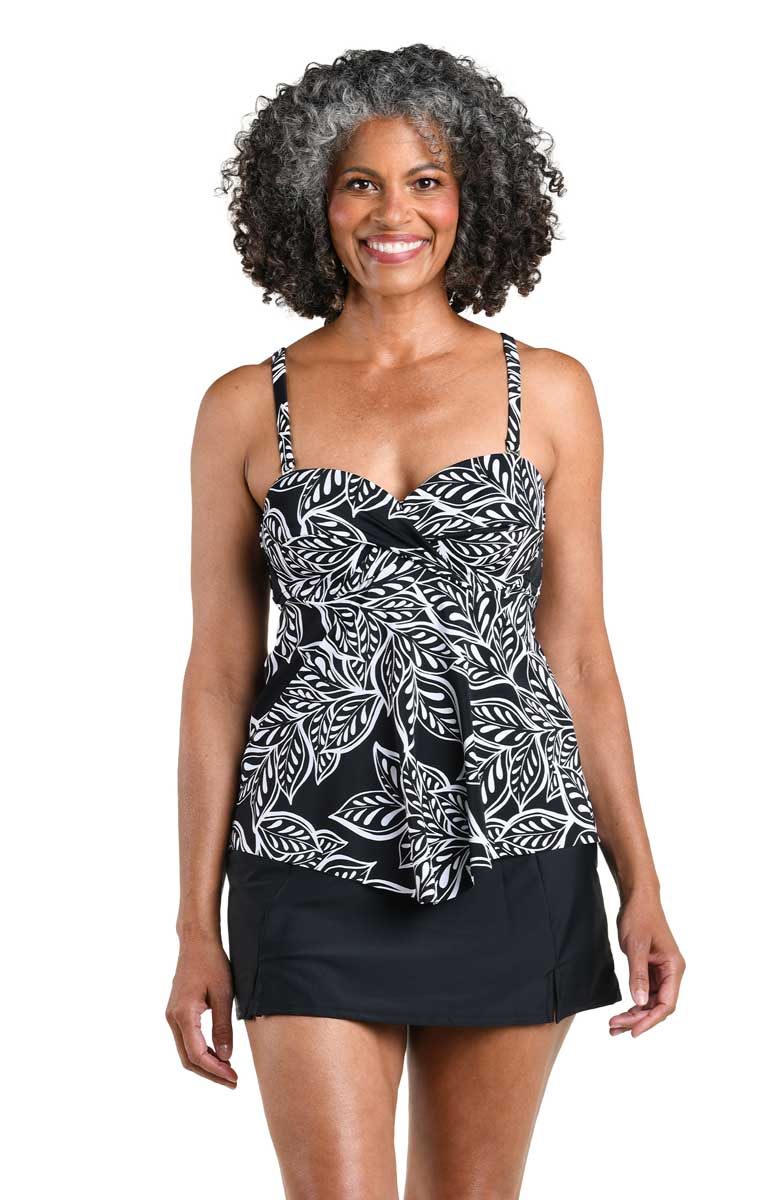 Maxine: Native Vines Bandeau Tankini Top