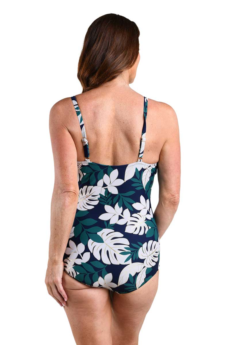 Maxine: One Piece Canopy Blooms High Neck Swimsuit