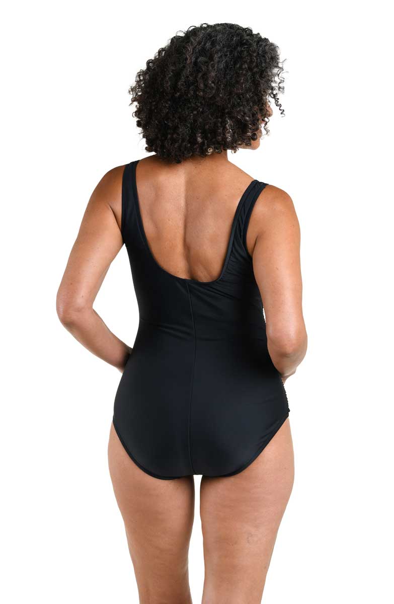 Maxine: One Piece Solids V-Neck Swimsuit