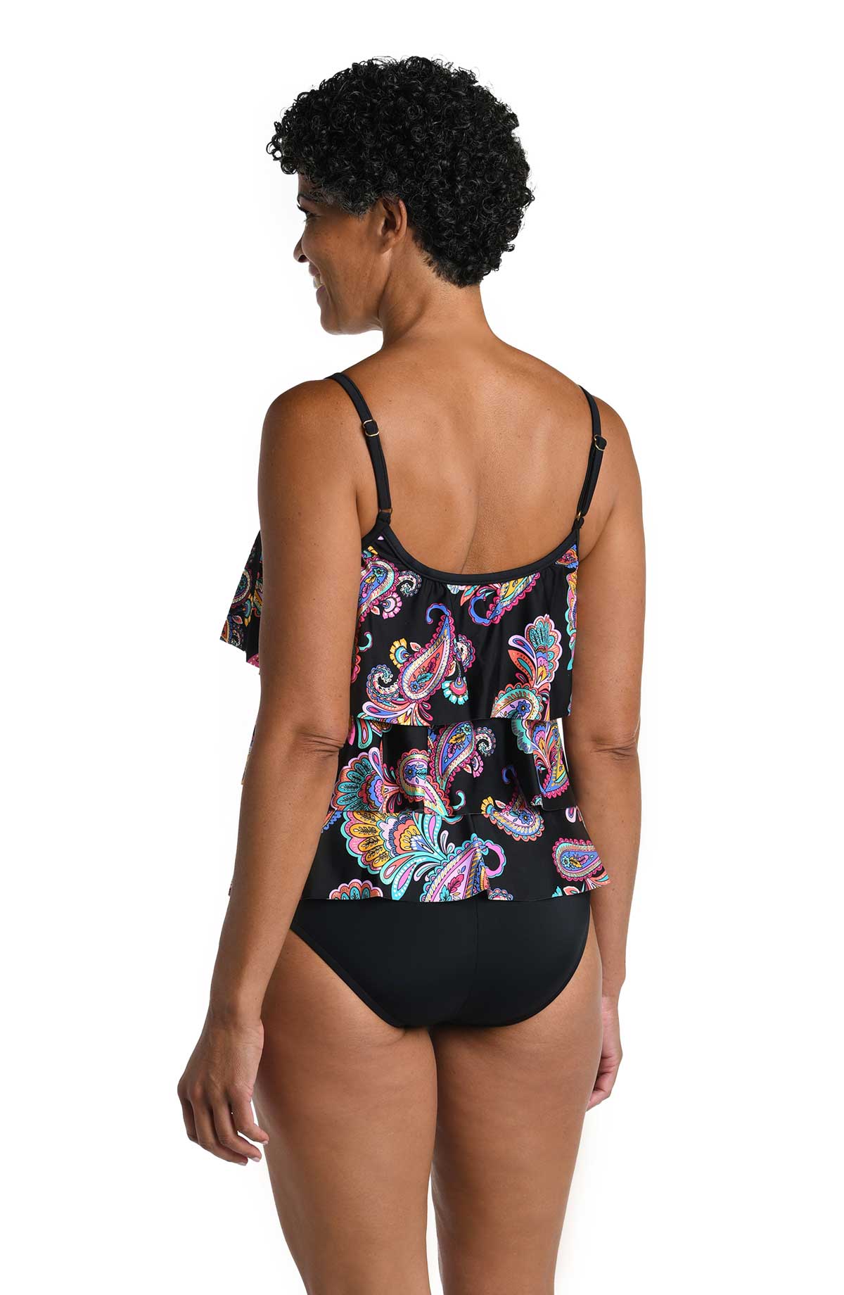 Maxine: Paisley Parade Triple Tiered Tankini Top