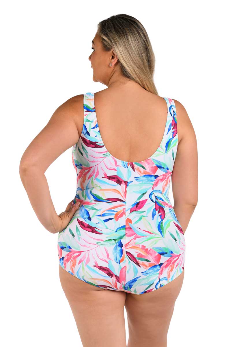 Maxine: Plus Size One Piece Dominica Breeze Side Shirred Mio