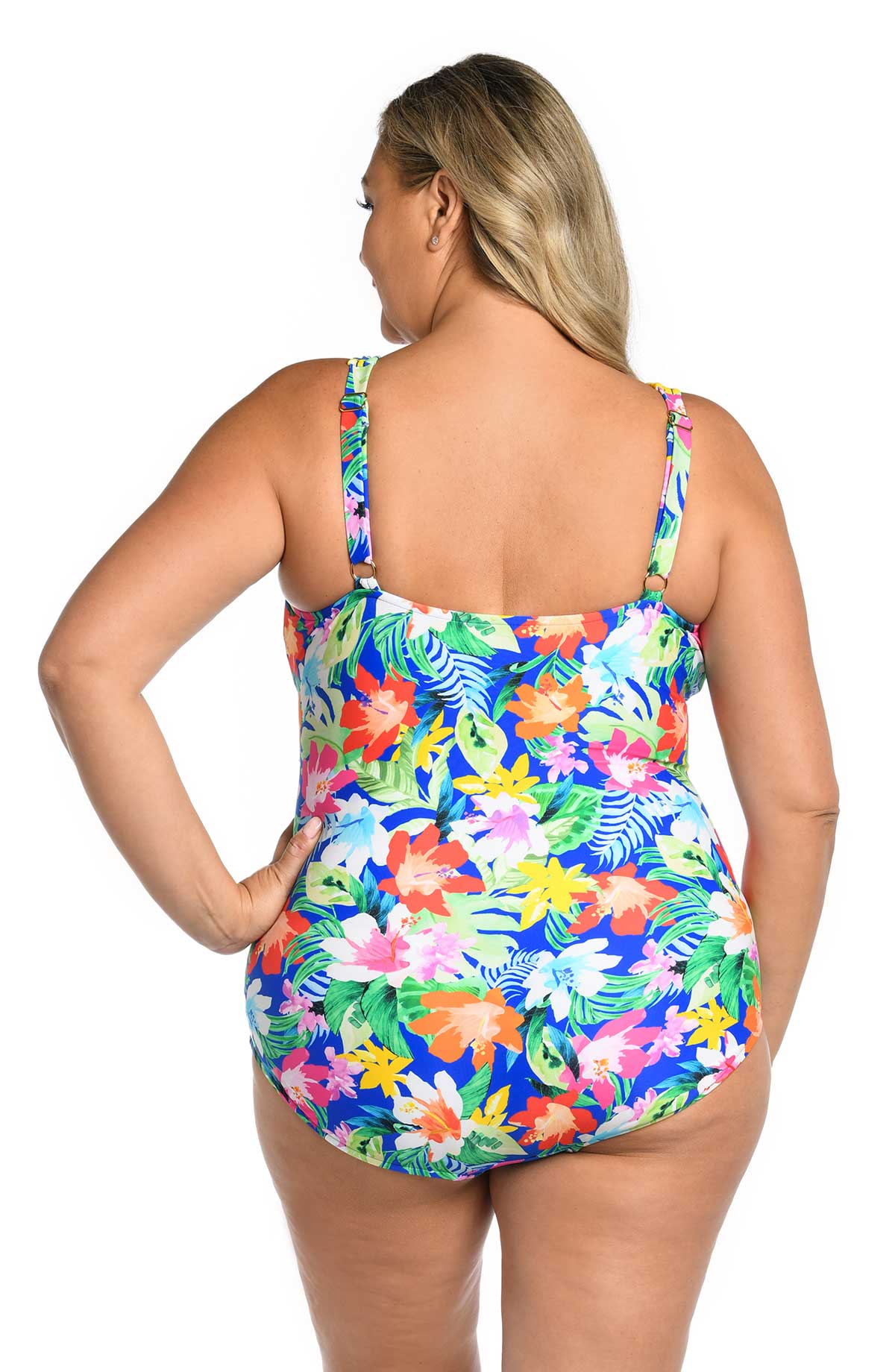 Maxine: Plus Size One Piece Hula Holiday Twist Front Mio