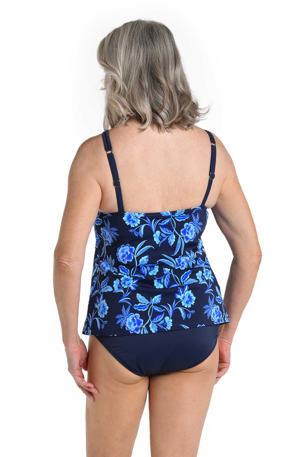 Maxine: Shibori Vines Flutter Tankini Top