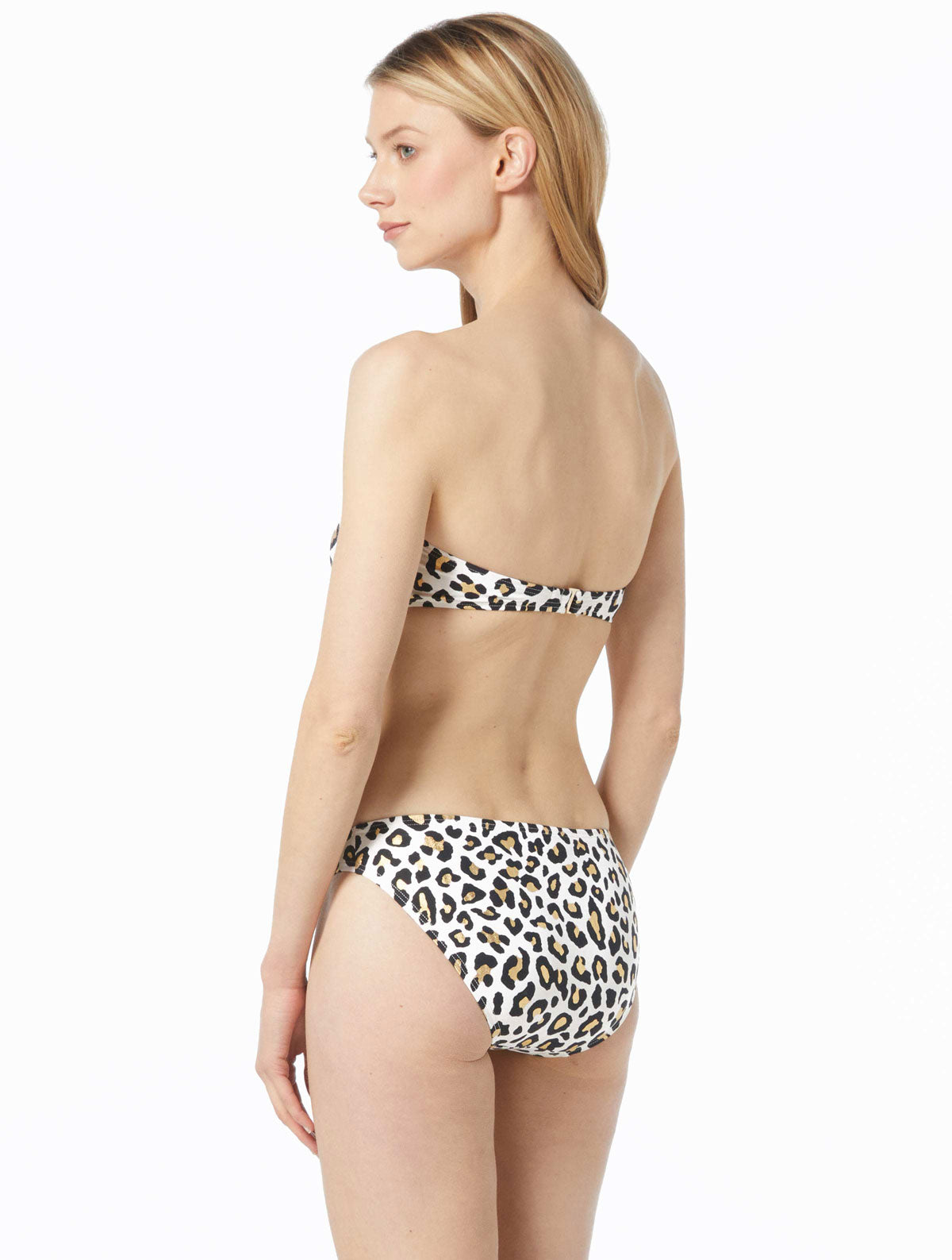 Michael Michael Kors: Shimmer Cheetah Bandeau Bikini Top