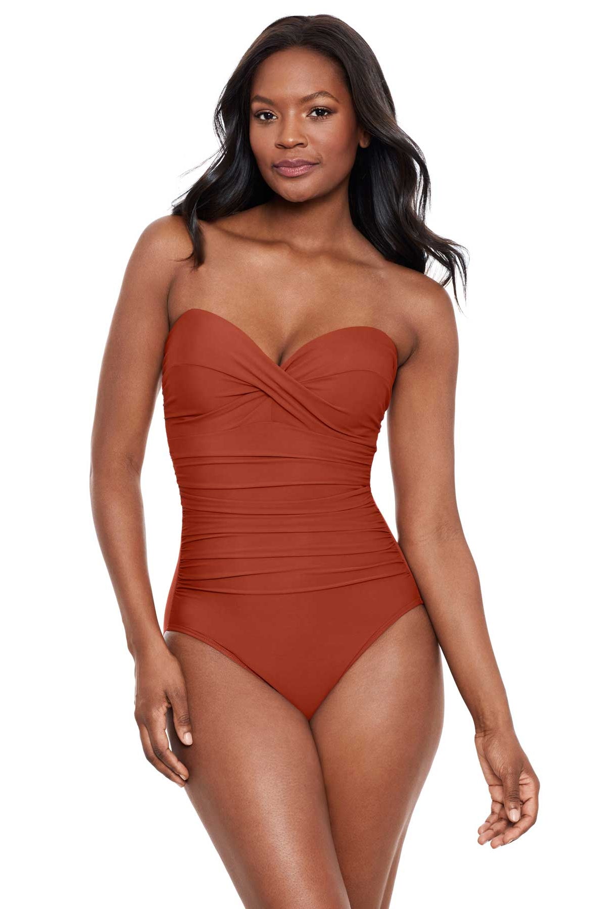 Miraclesuit: One Piece Rock Solid Madrid Bandeau Swimsuit