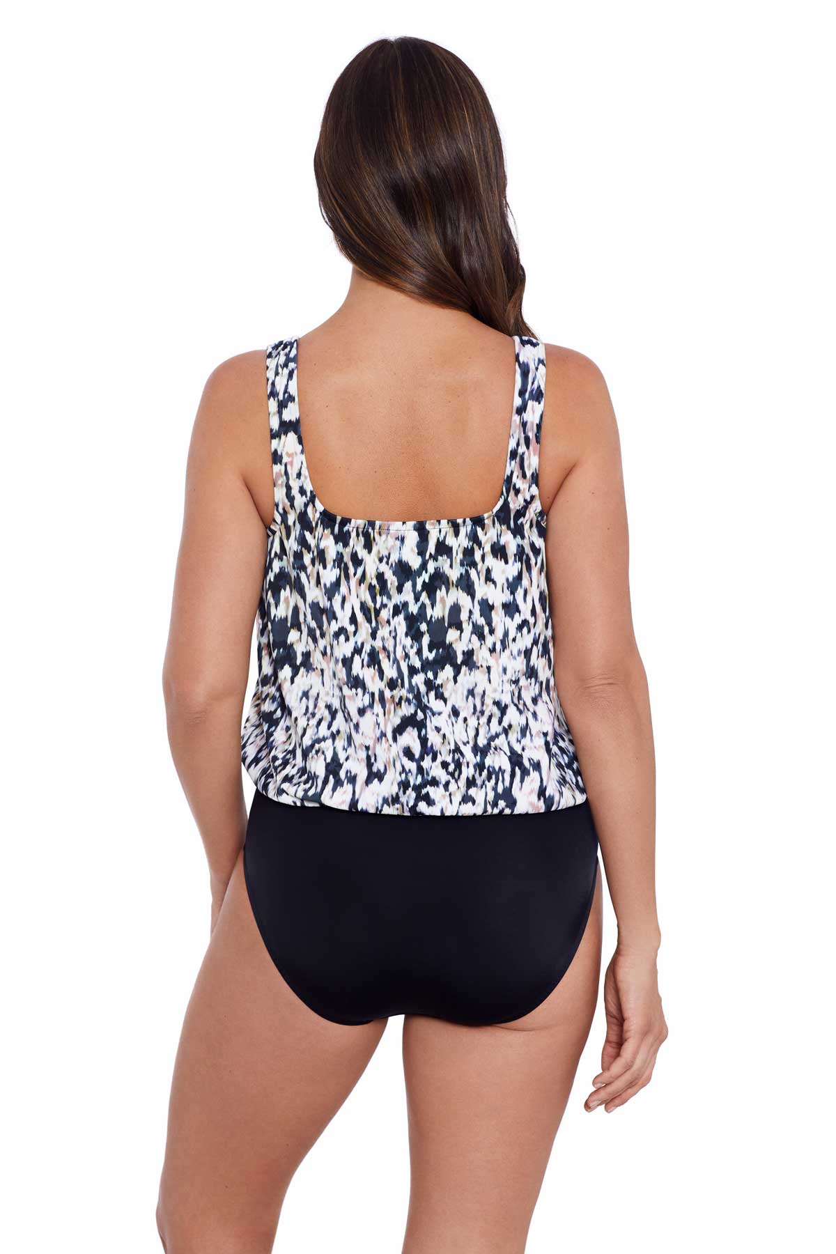 Penbrooke: Mastectomy One Piece Lepoard Love Blouson Swimsuit