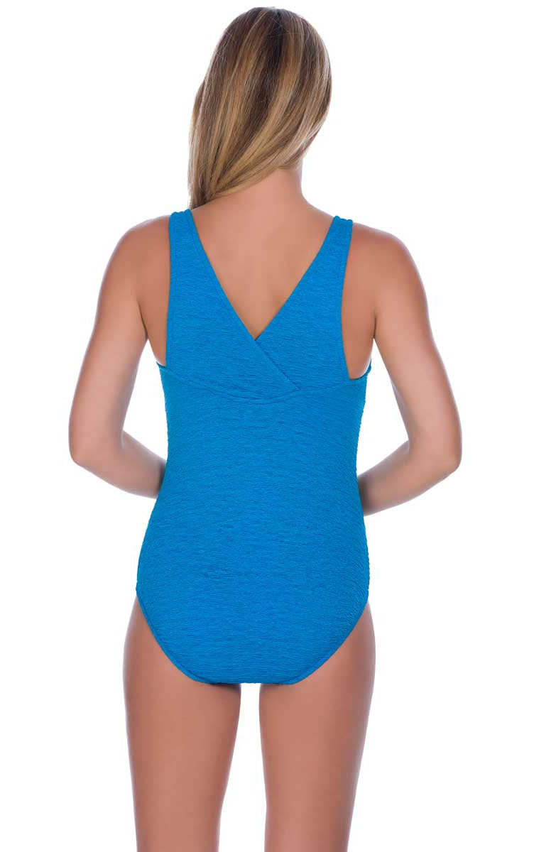 Penbrooke: One Pice Chlorine Resistant Cross Back Maillot - SEA BLUE