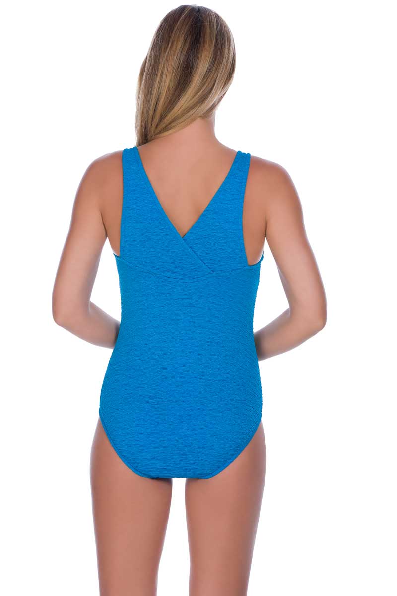 Penbrooke: One Pice Chlorine Resistant Cross Back Maillot - SEA BLUE