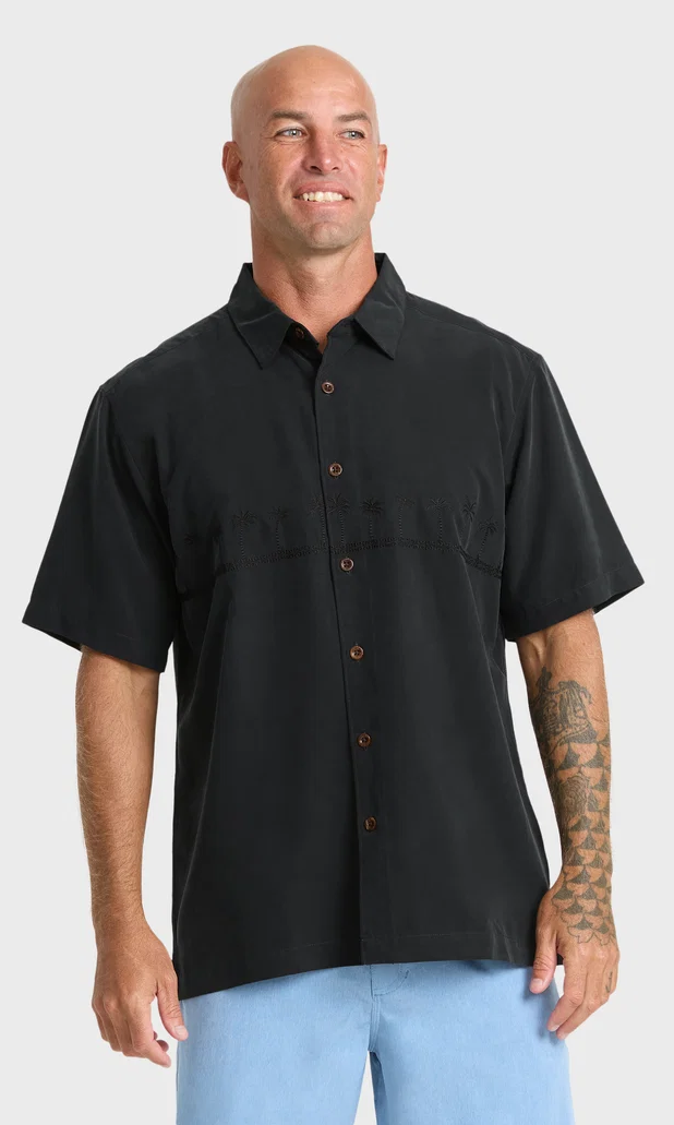 Quiksilver: Waterman Tahiti Palms Short Sleeve Woven Shirt