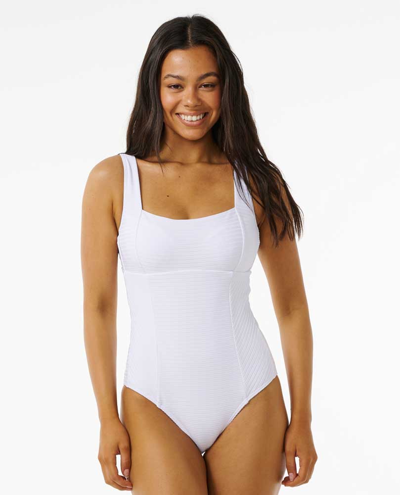 Rip Curl: One Piece Premium Surf D-DD Full Coverage Swimsuit - WHITE