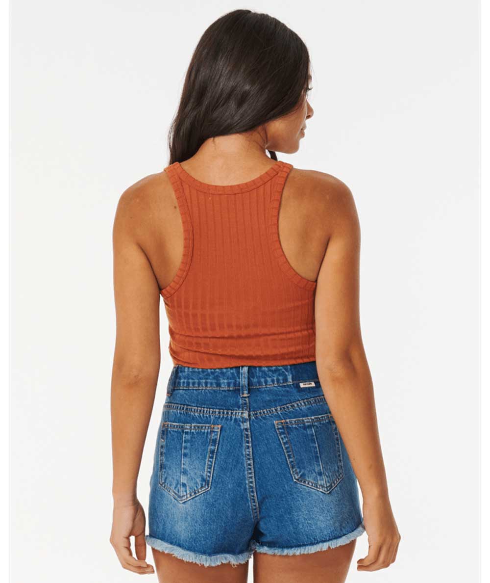 Rip Curl: Premium Rib Solid Tank - AUBURN