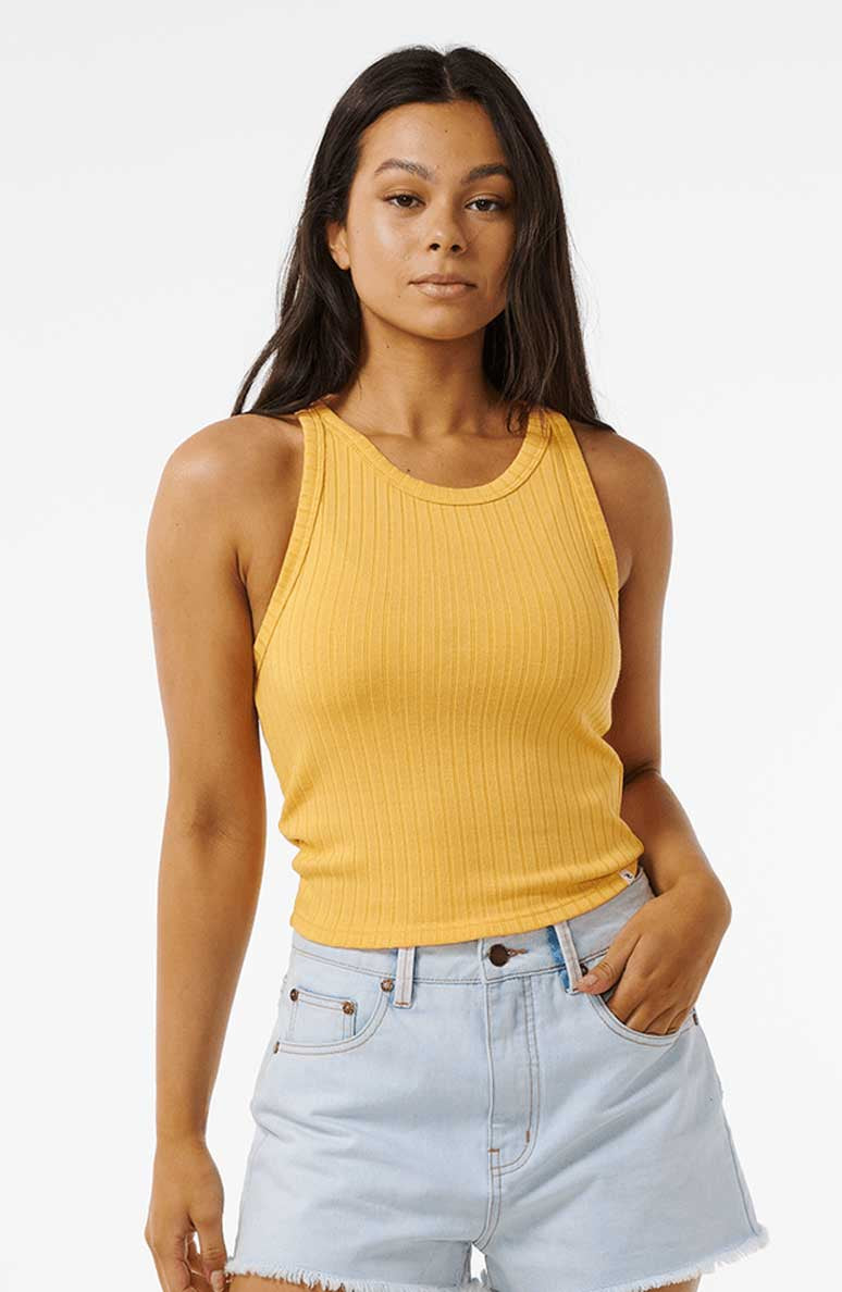 Rip Curl: Premium Rib Solid Tank - ORANGE